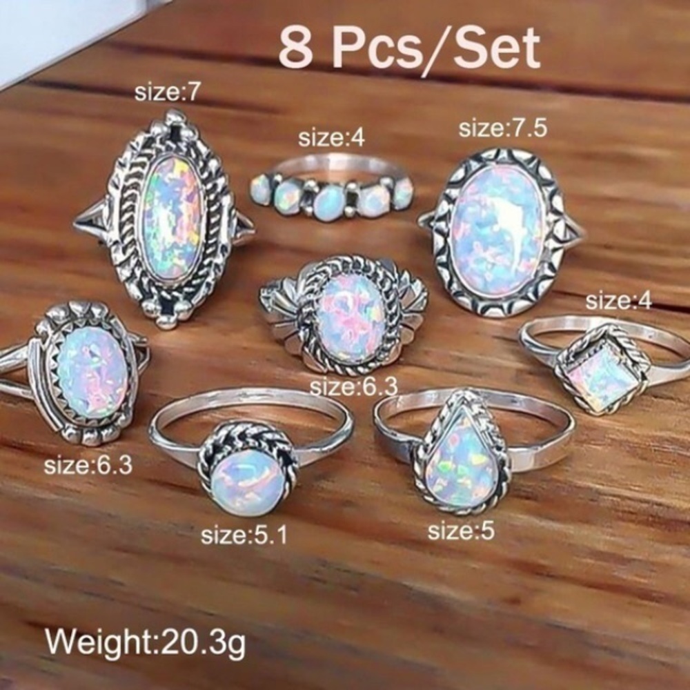 Gorgeous opal ring set - Picture 4 of 4